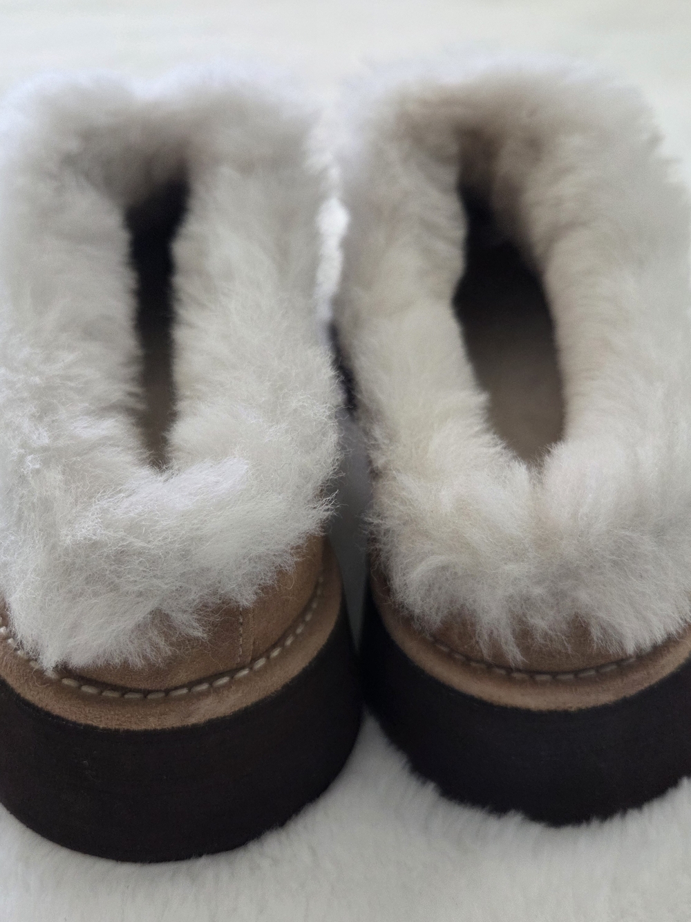 Zadig&Voltaire Teddy Shearling Mules in Brown Suede Size 36 - Picture 5 of 9